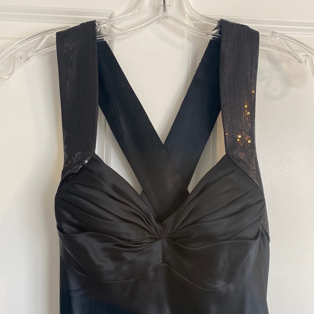 Black satin sequin dress, size 4